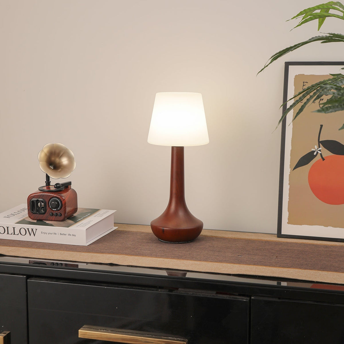 Bello retrobordslampa i trä