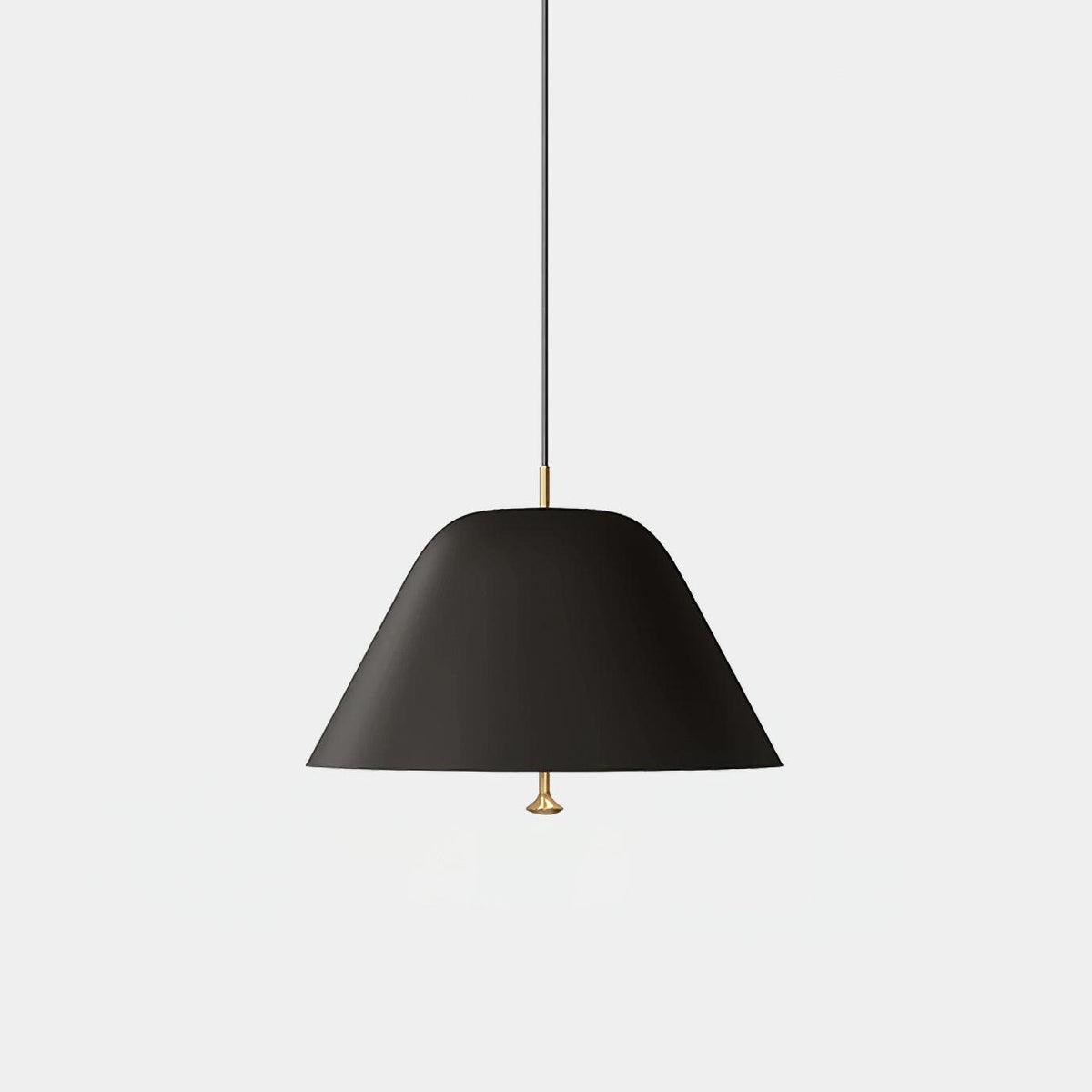 Moderne pendel med metalskærm i grøn og hvid, minimalistisk