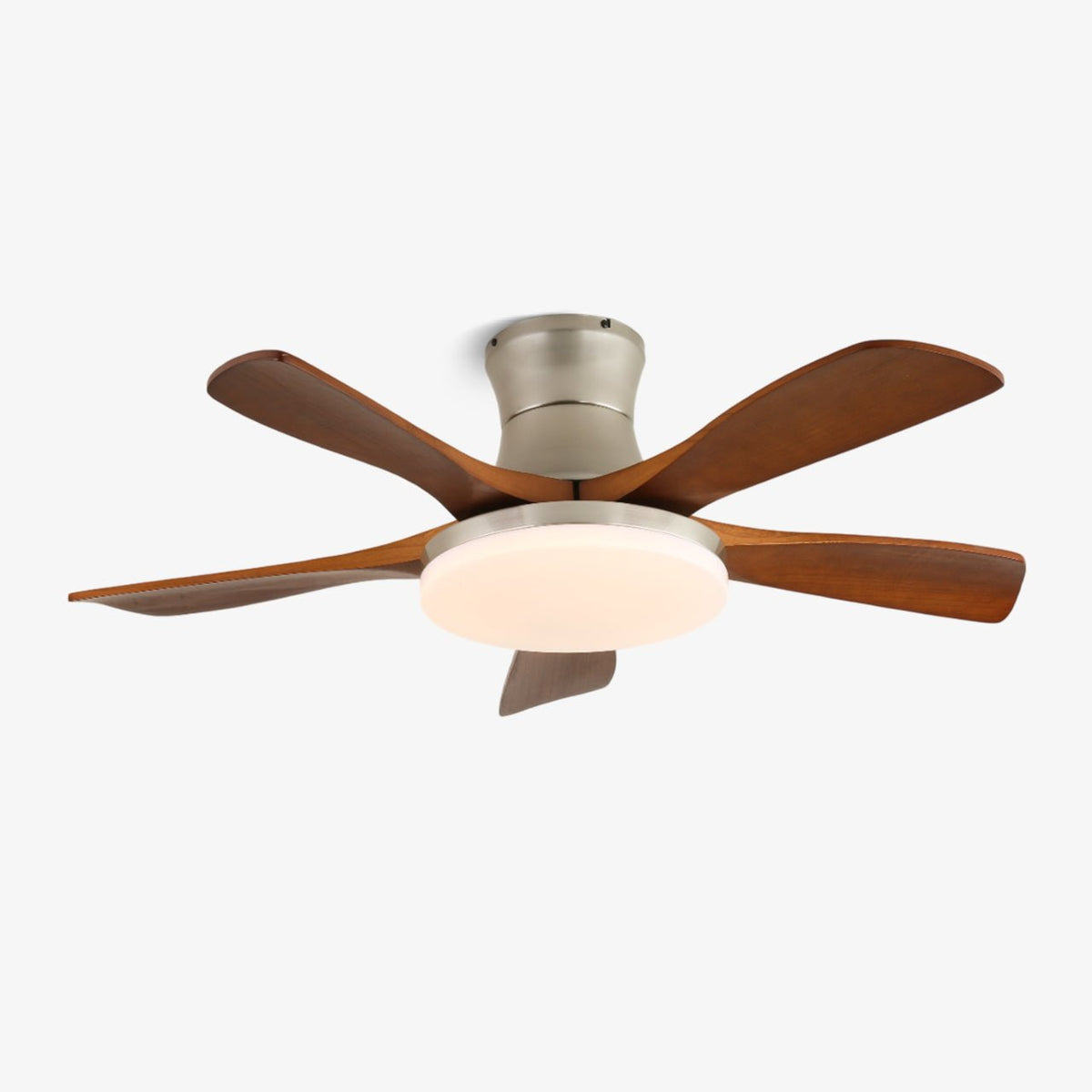 Brevo takfläkt med lampa och träblad