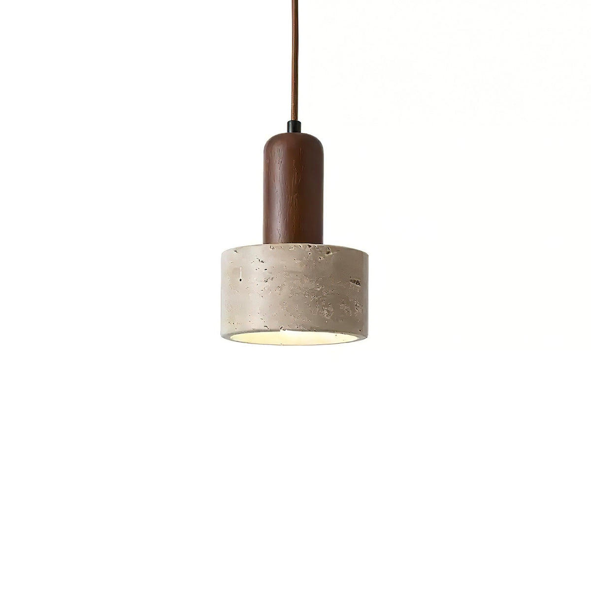 Jlynis pendellampe i travertin med to materialer