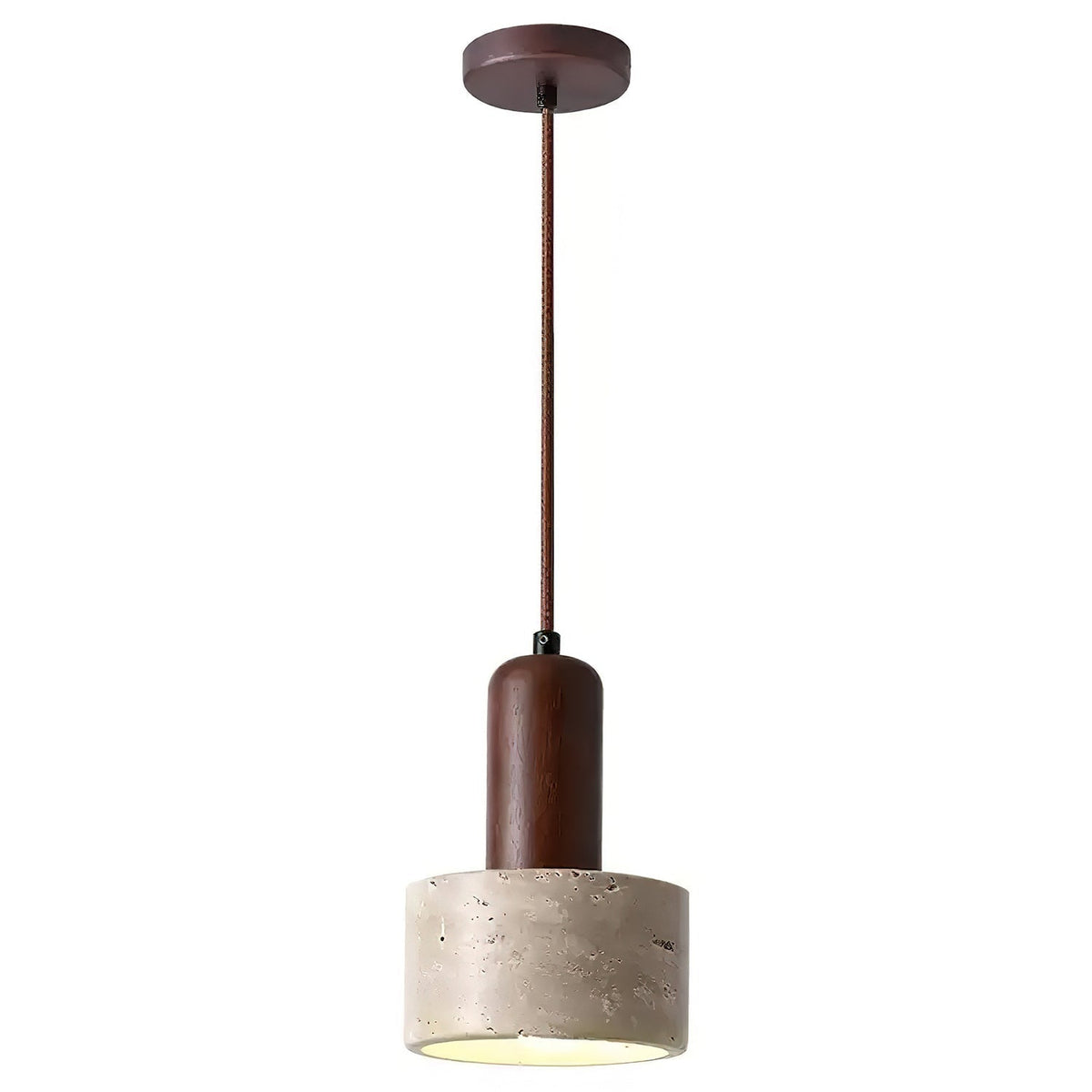 Jlynis pendellampe i travertin med to materialer
