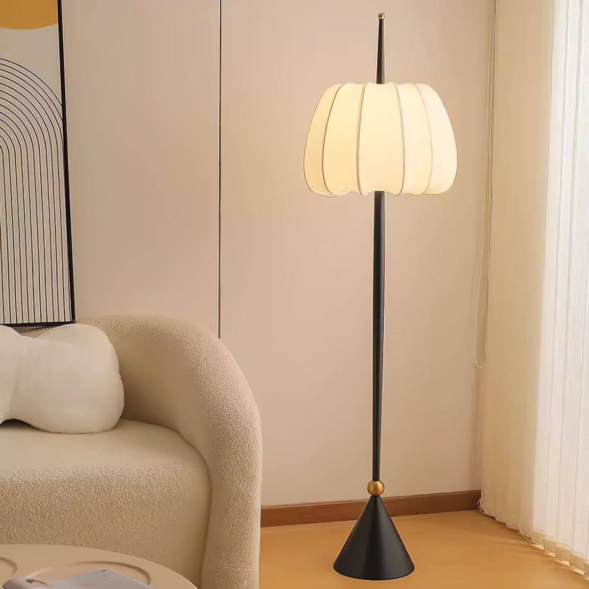 Candeeiro de pé minimalista Pick em tecido