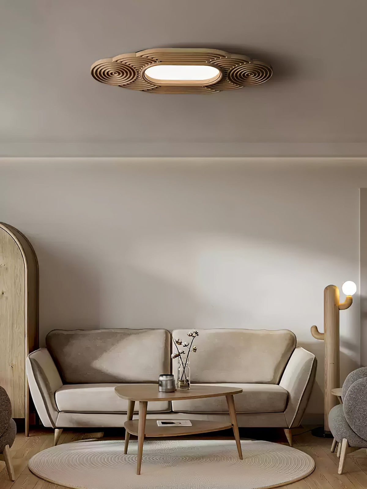 Udorionis eksklusiv nordisk kunstnerisk loftslampe i træ