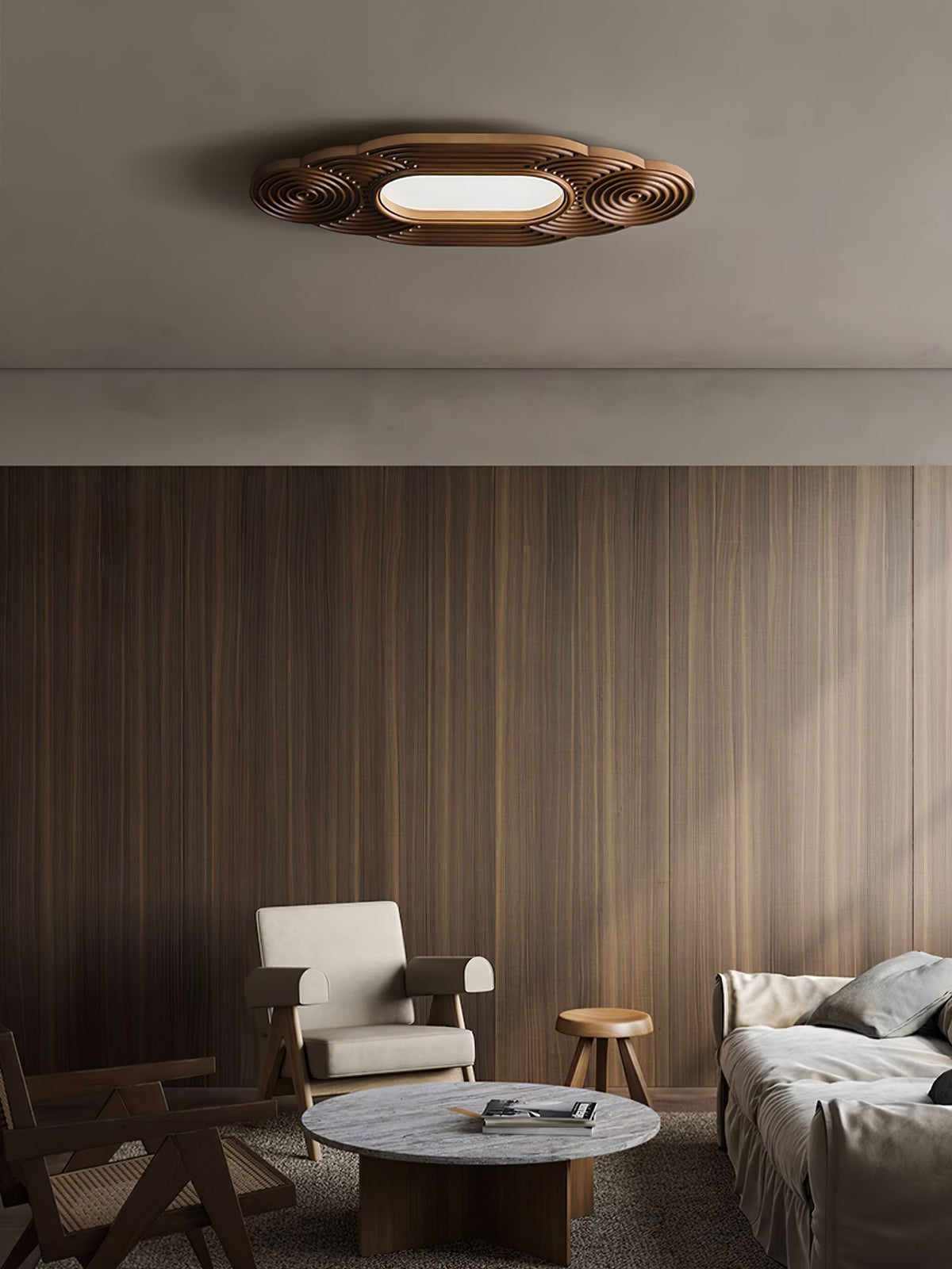 Udorionis eksklusiv nordisk kunstnerisk loftslampe i træ
