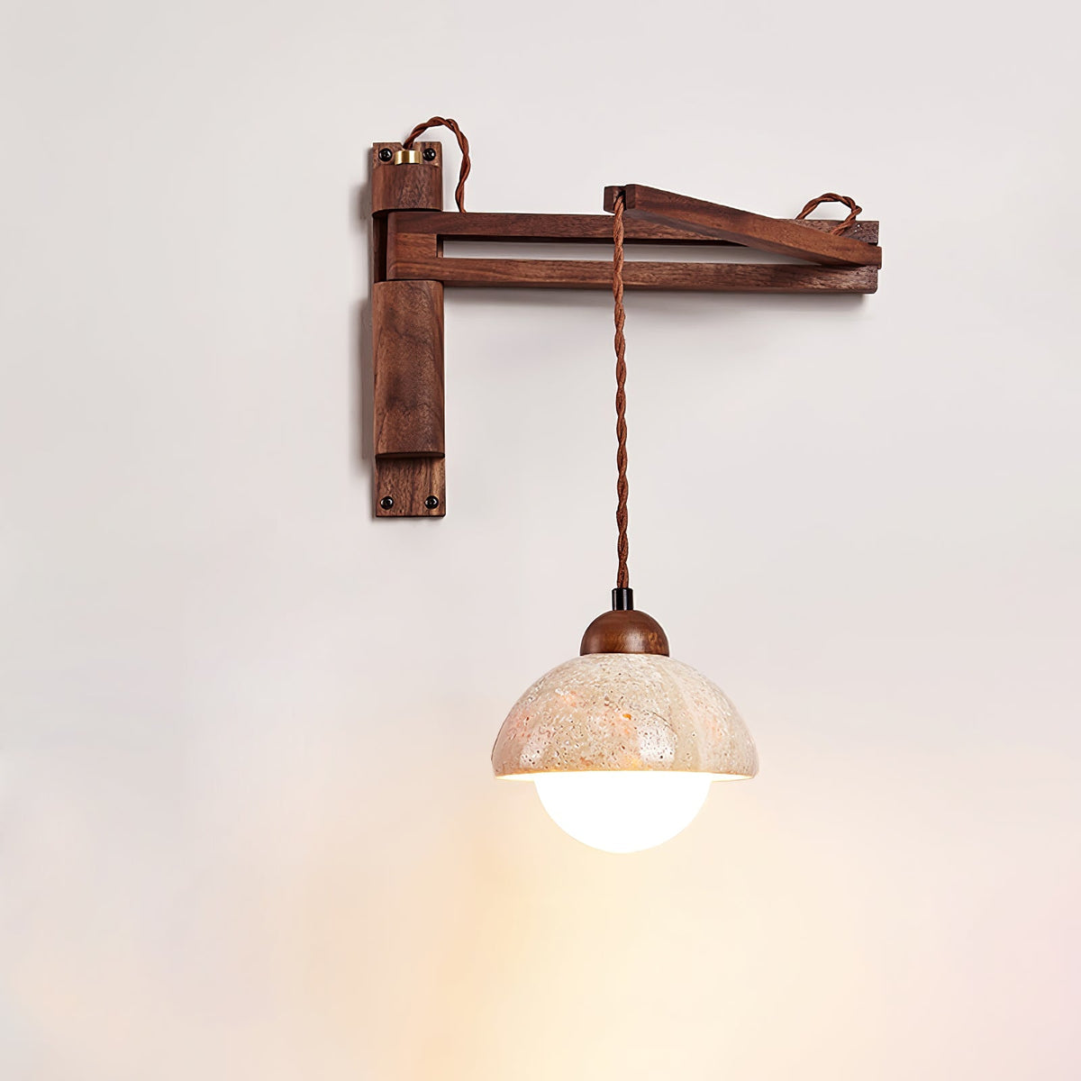 Arboren Adjustable Travertine Dome-vägglampa