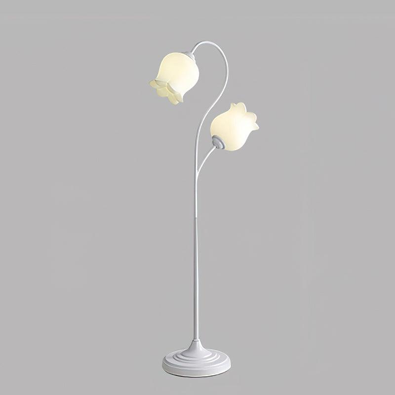 Zevelil blomstret gulvlampe