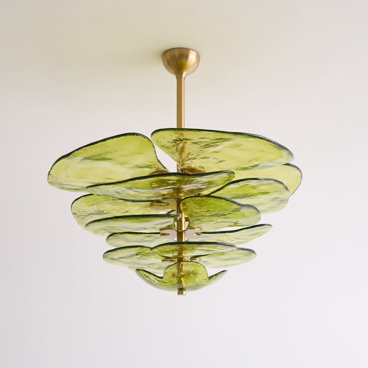 Lotus Chandelier Glass Contemporary Leaf Layered