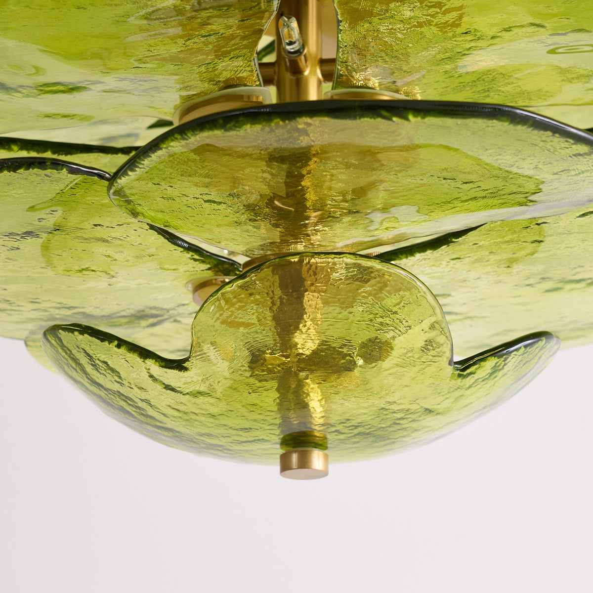 Lotus Chandelier Glass Contemporary Leaf Layered