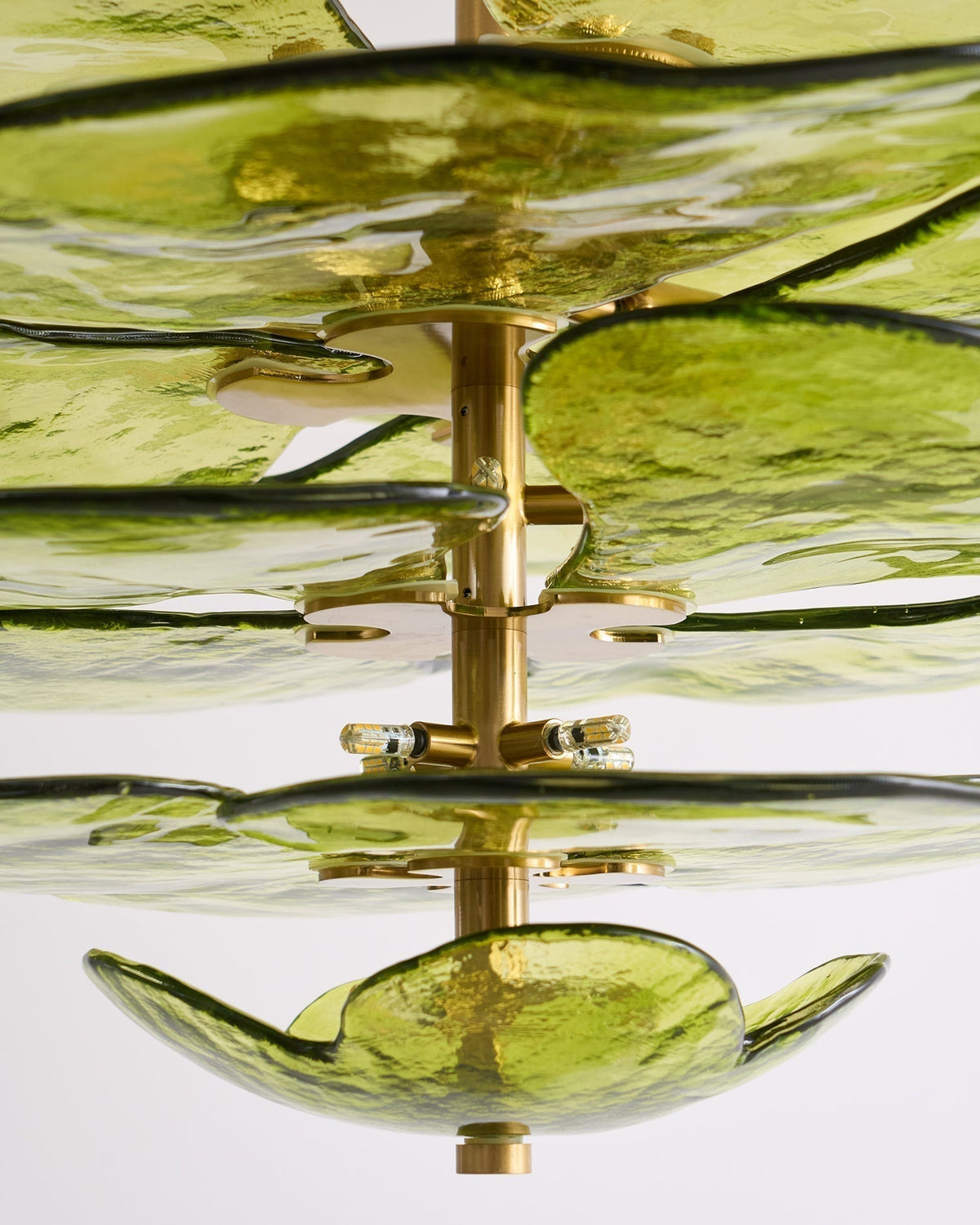 Lotus Chandelier Glass Contemporary Leaf Layered