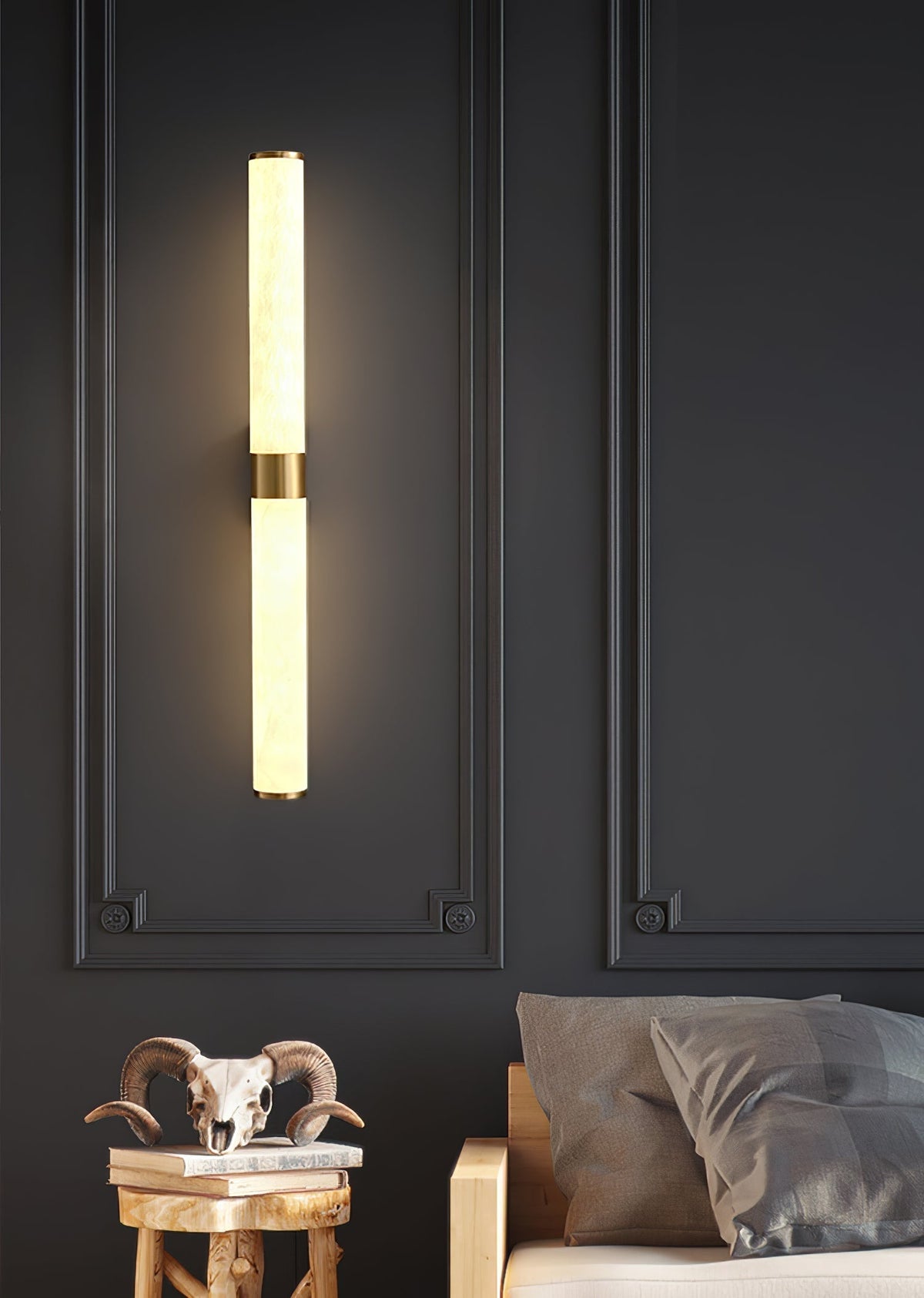 Olmirira minimalistisk vägglampa i alabaster