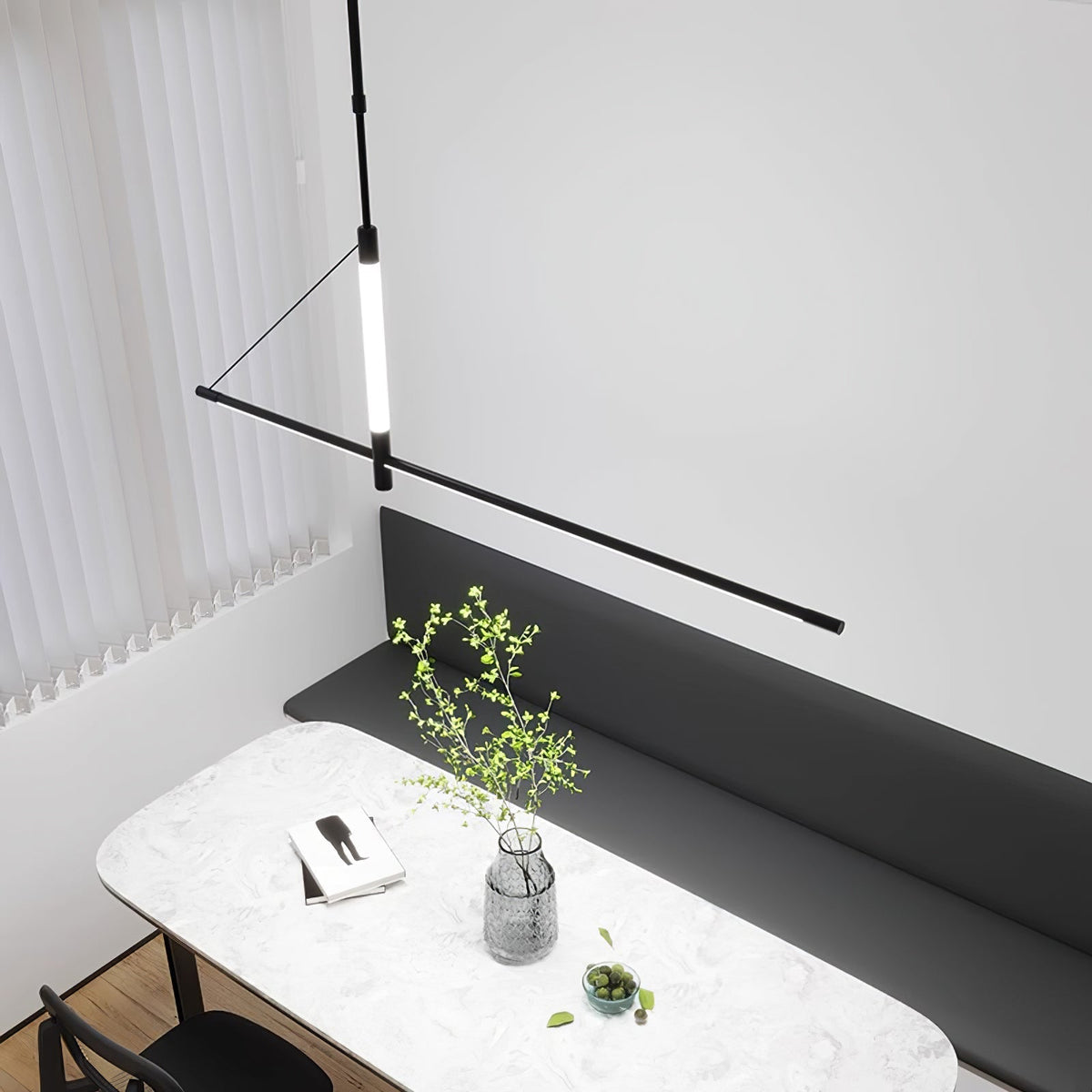 Candeeiro suspenso moderno minimalista de eixo linear Araeyra