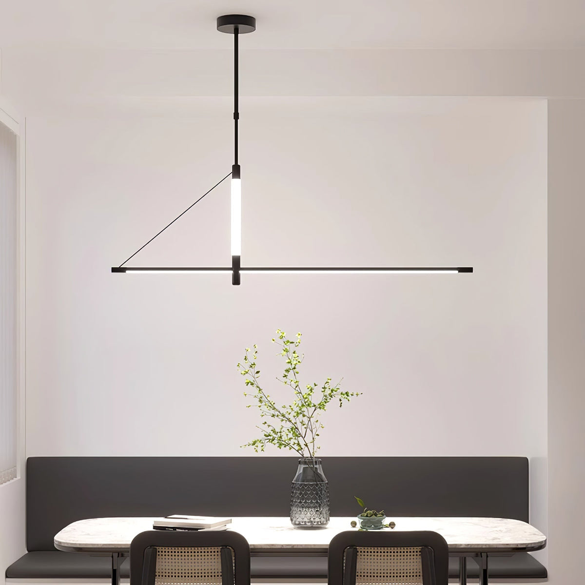 Candeeiro suspenso moderno minimalista de eixo linear Araeyra
