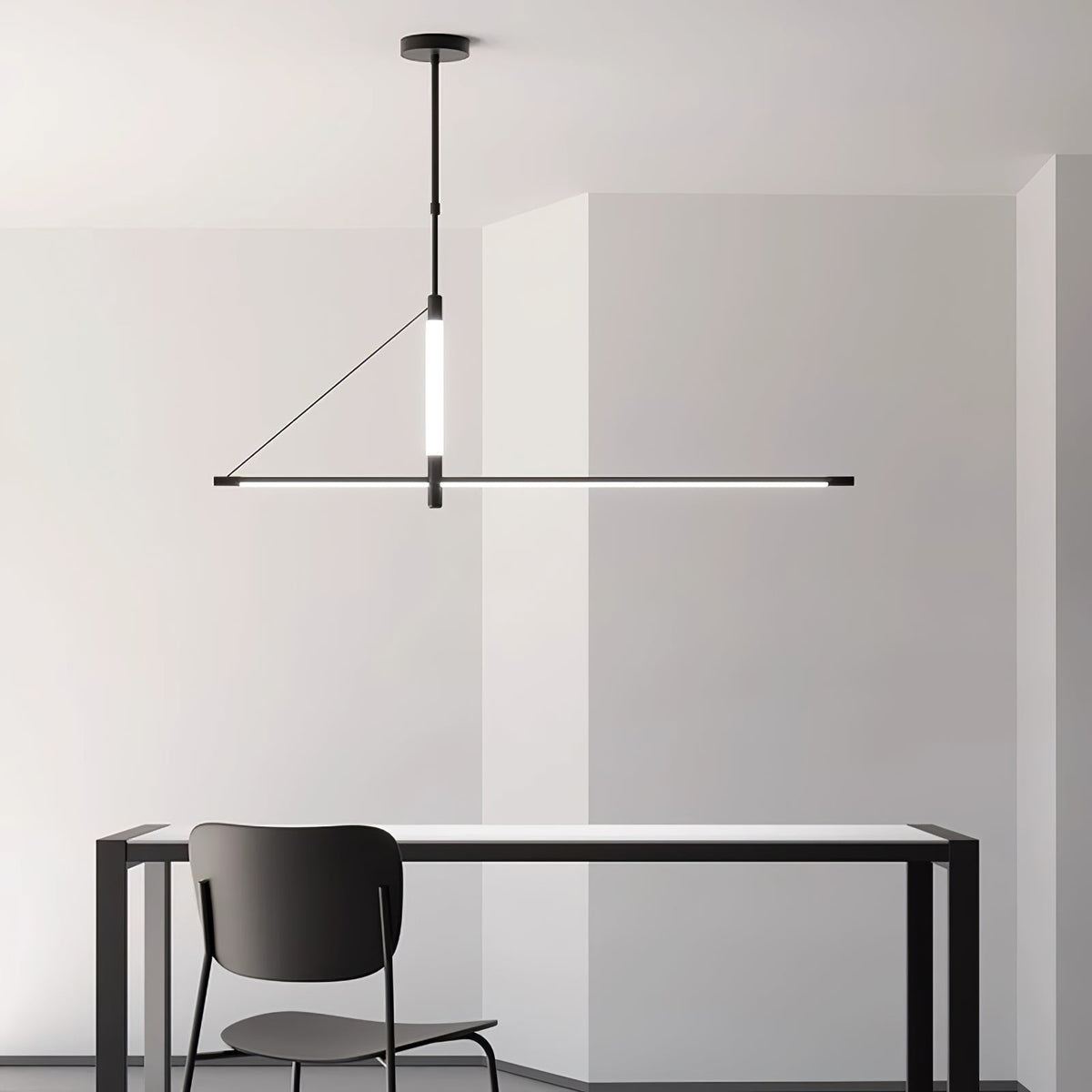 Candeeiro suspenso moderno minimalista de eixo linear Araeyra