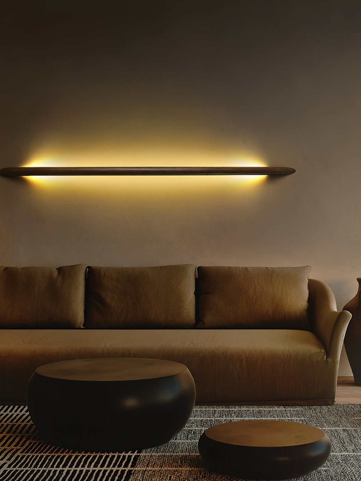 Evvinos modern minimalistisk linjär vägglampa i trä