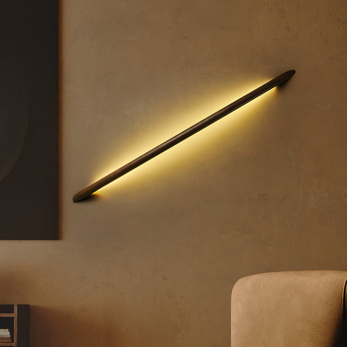 Evvinos modern minimalistisk linjär vägglampa i trä