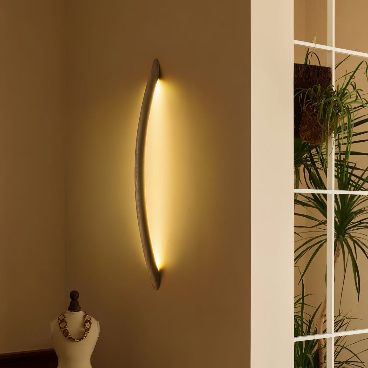 Evvinos modern minimalistisk linjär vägglampa i trä
