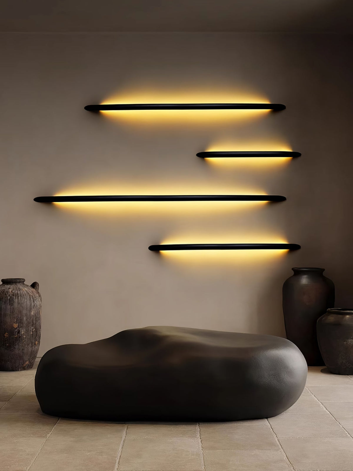 Evvinos modern minimalistisk linjär vägglampa i trä