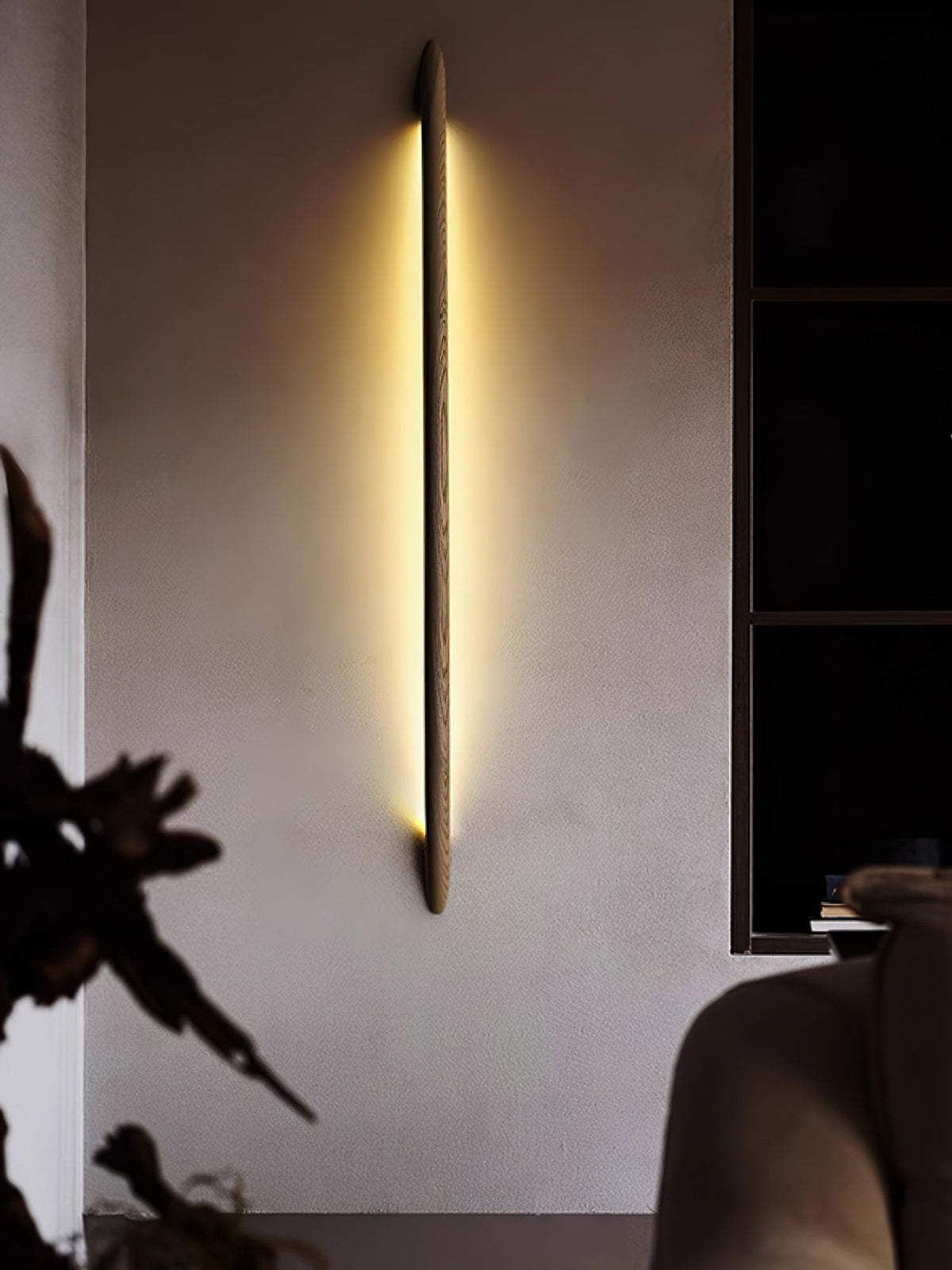 Evvinos modern minimalistisk linjär vägglampa i trä