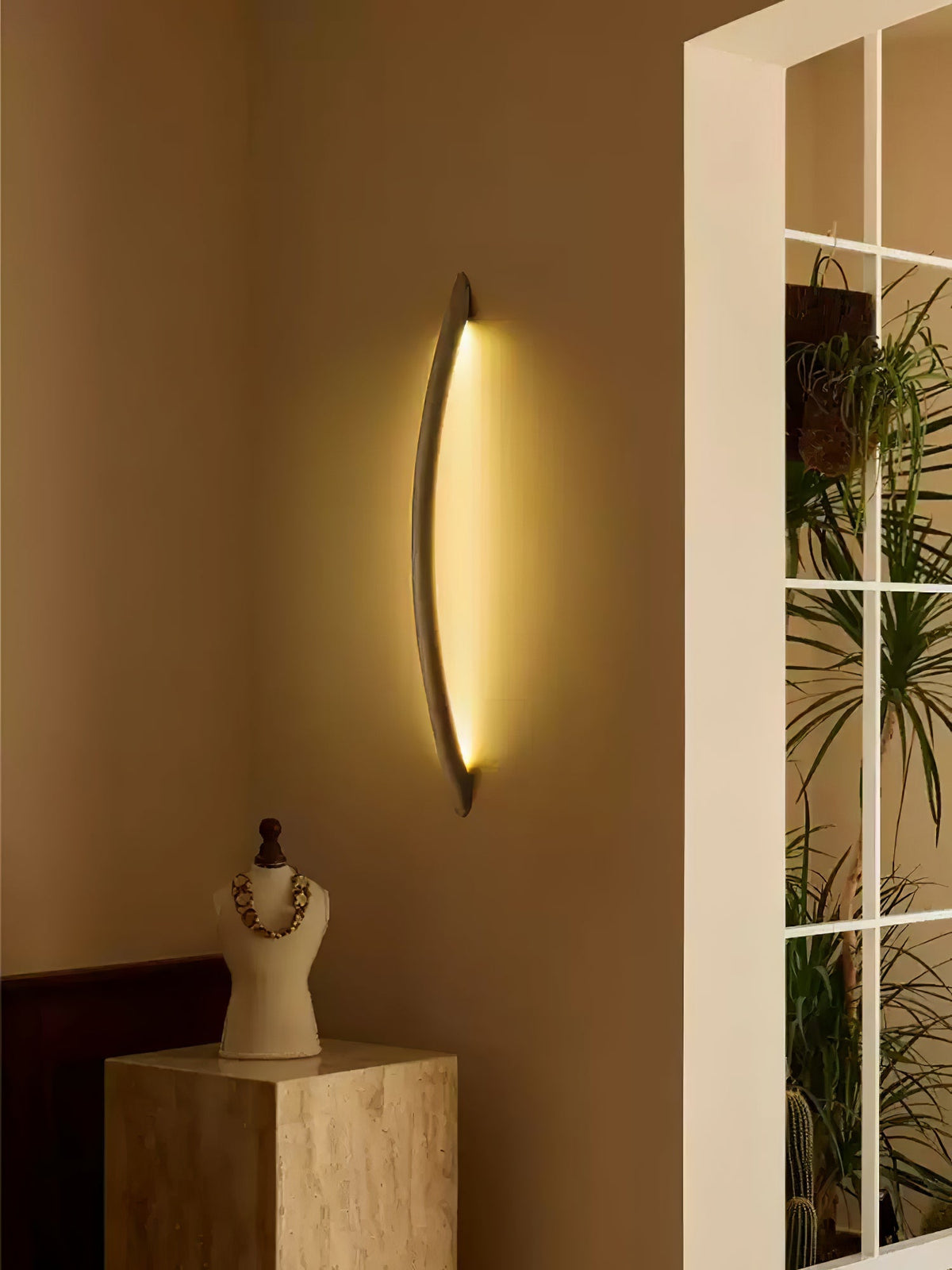 Evvinos modern minimalistisk linjär vägglampa i trä