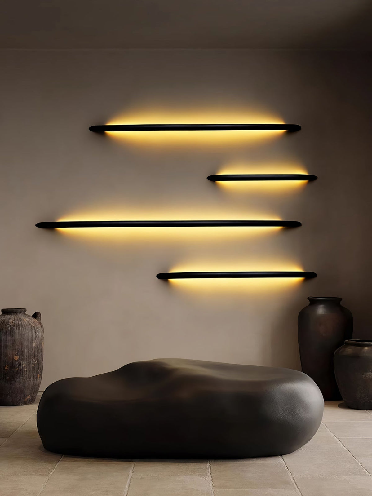 Evvinos modern minimalistisk linjär vägglampa i trä