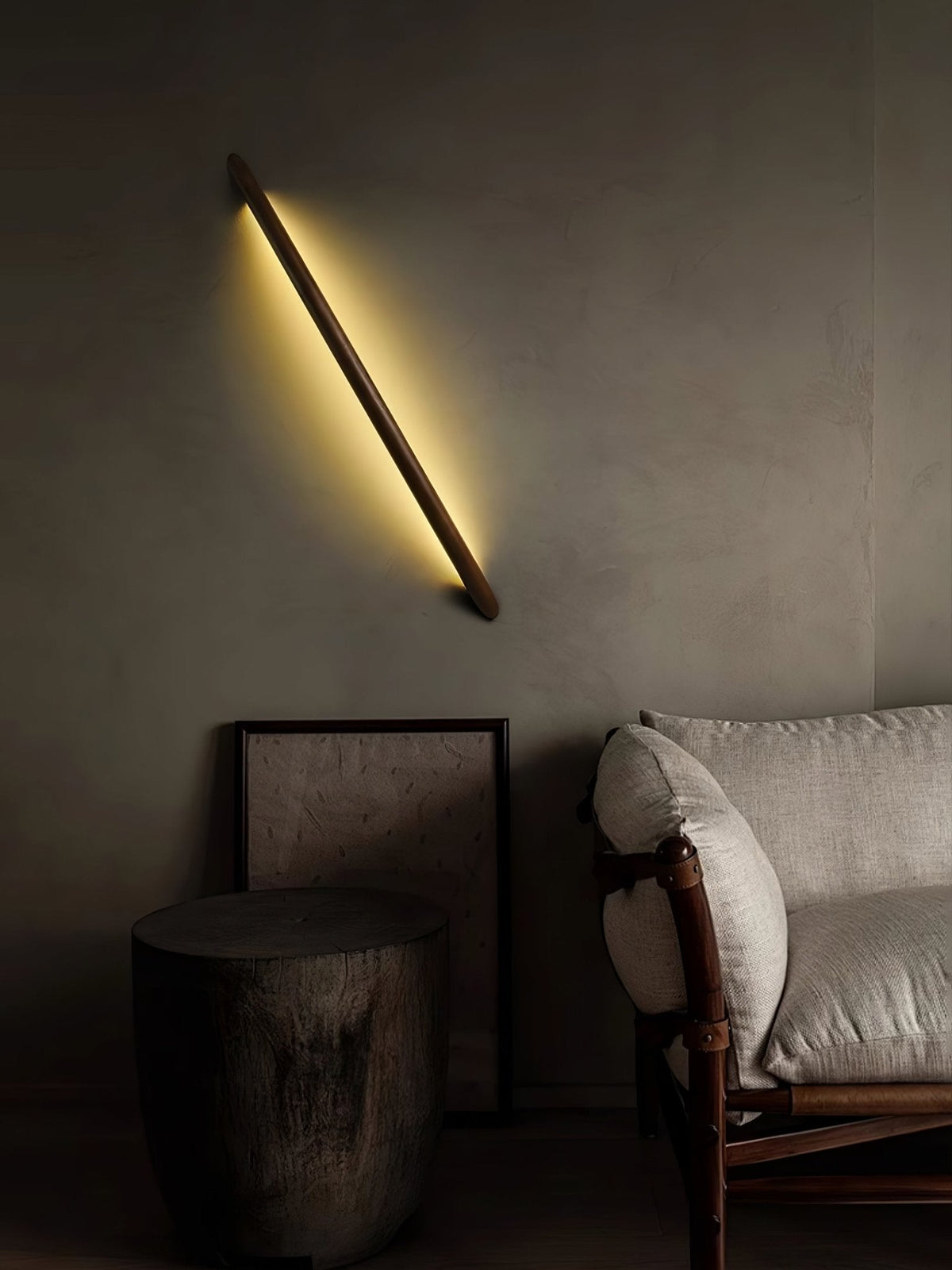 Evvinos modern minimalistisk linjär vägglampa i trä