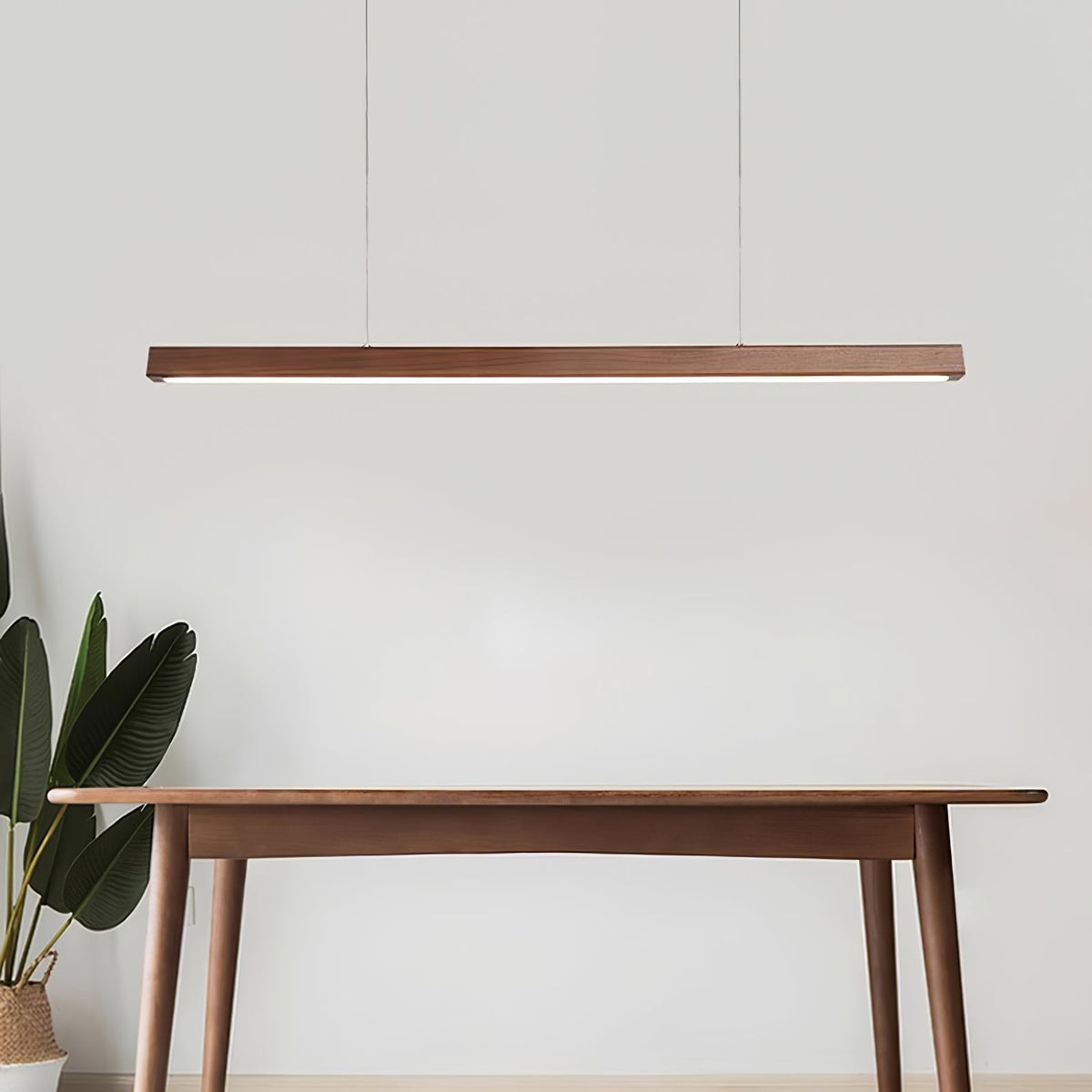 Rinalina lineær minimalistisk pendellampe i træ