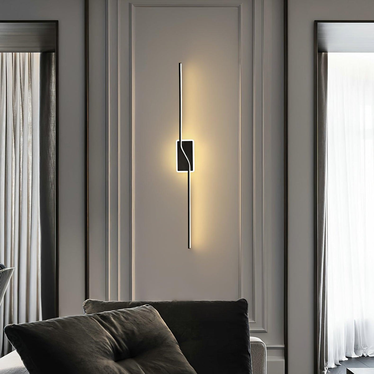 Candeeiro de parede Cael, faixa linear moderna e minimalista