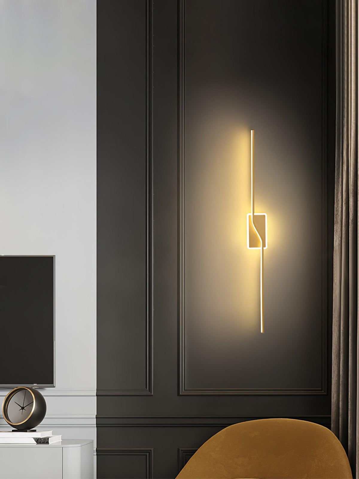 Candeeiro de parede Cael, faixa linear moderna e minimalista