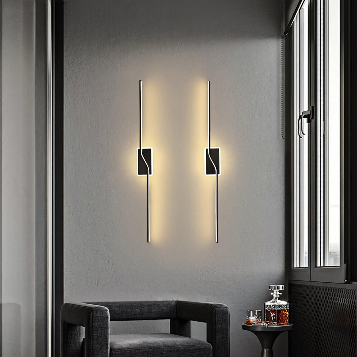 Candeeiro de parede Cael, faixa linear moderna e minimalista