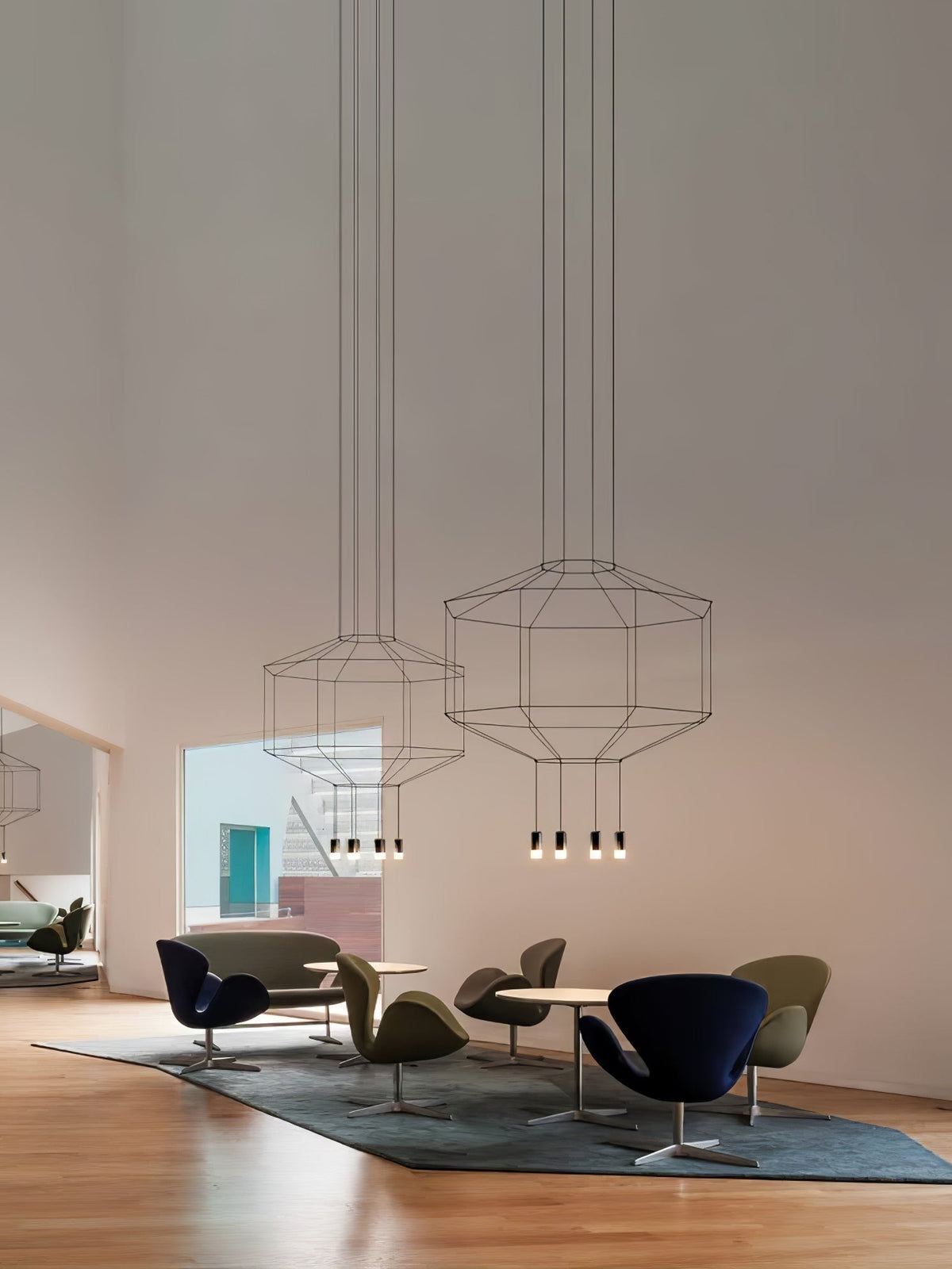 Elaalora geometrinen musta LED-riippuvalaisin metallilangasta