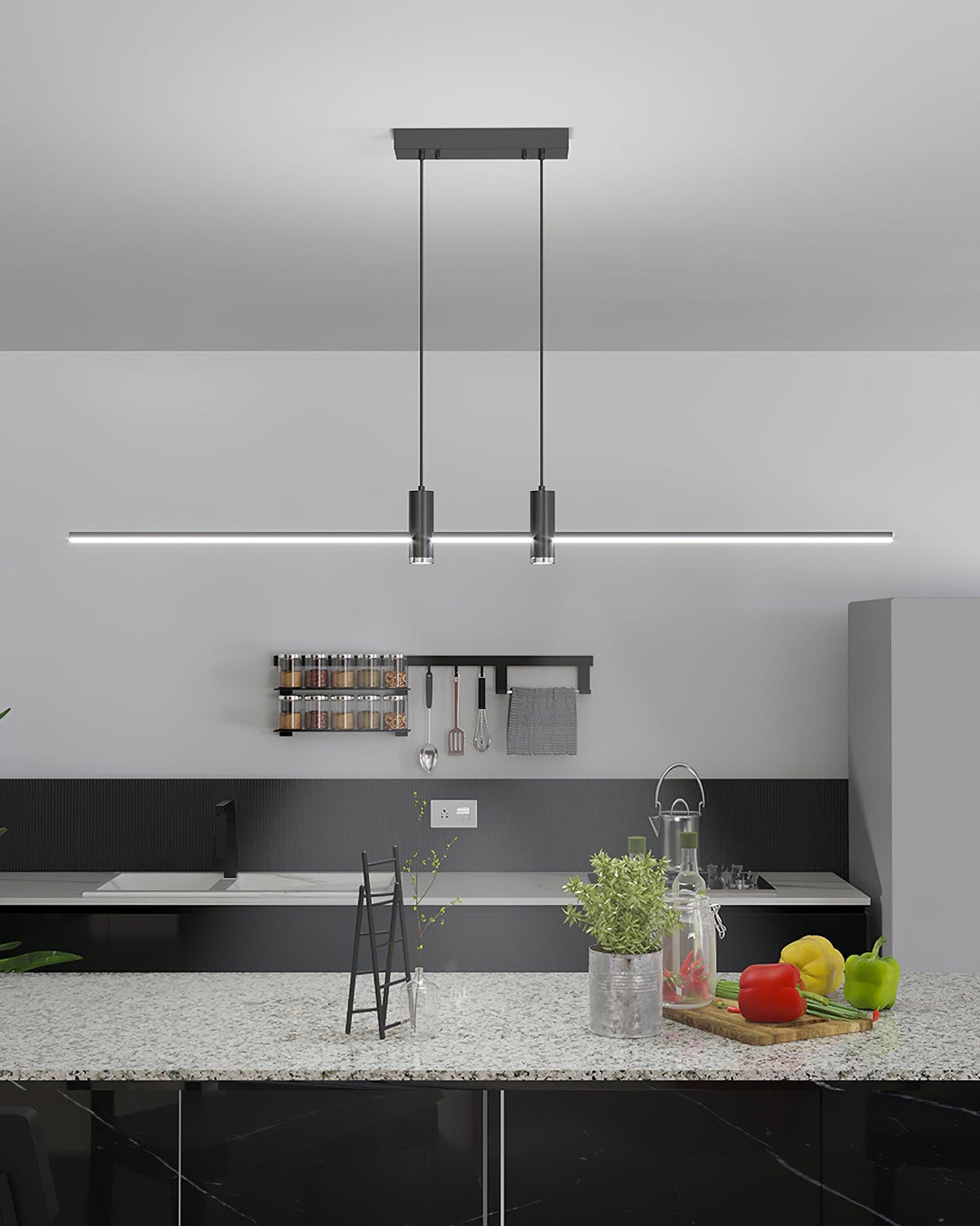 Candeeiro suspenso Auroaine dourado e minimalista para sala de jantar