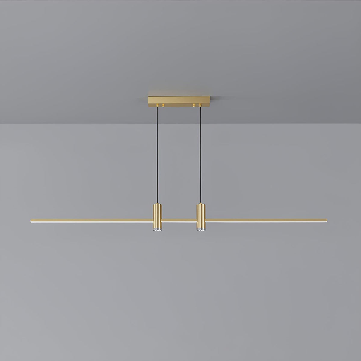 Candeeiro suspenso Auroaine dourado e minimalista para sala de jantar