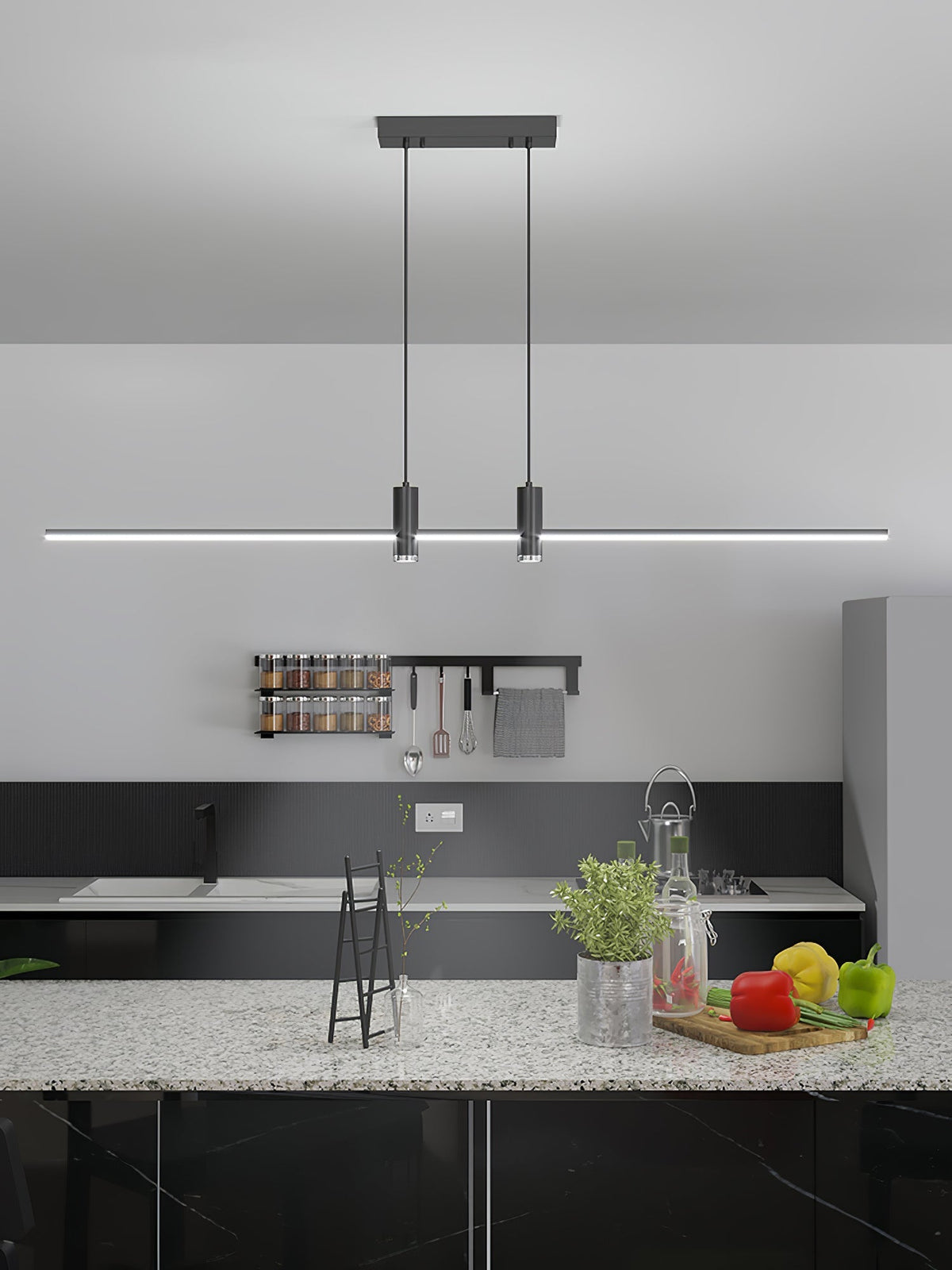 Candeeiro suspenso Auroaine dourado e minimalista para sala de jantar