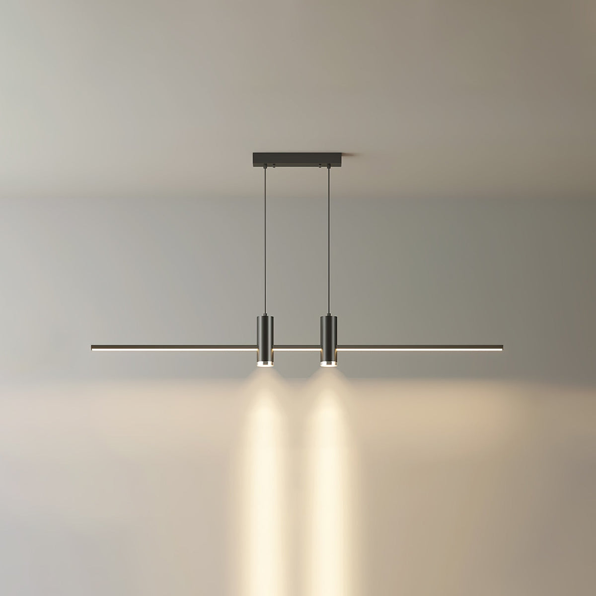 Candeeiro suspenso Auroaine dourado e minimalista para sala de jantar