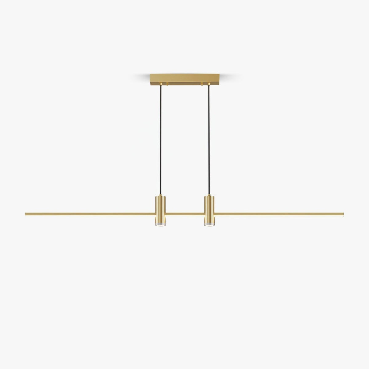 Candeeiro suspenso Auroaine dourado e minimalista para sala de jantar