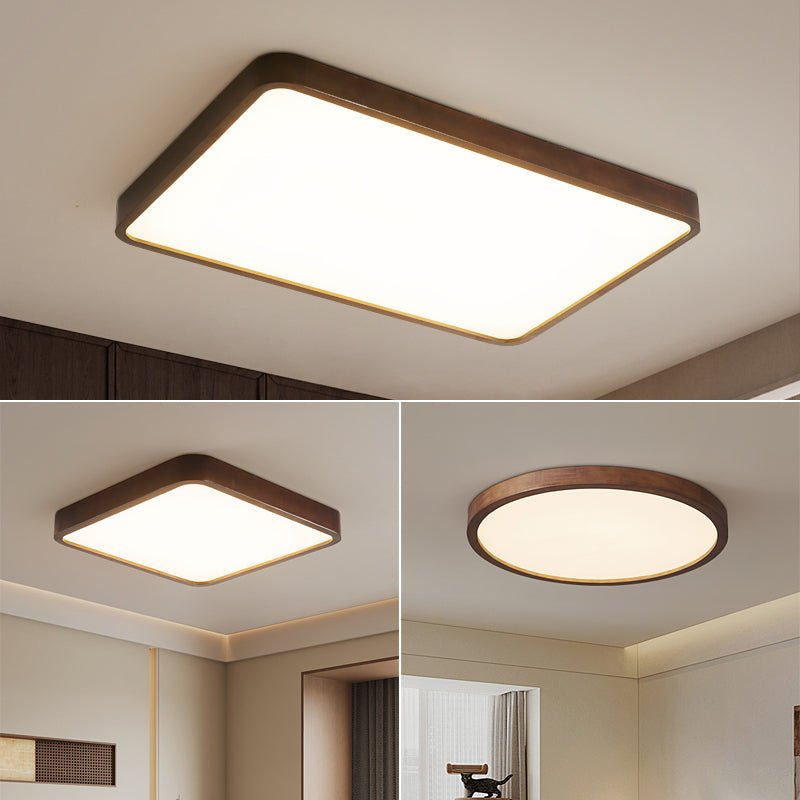 Rinirel Moderne minimalistisk rektangulær loftslampe i træ