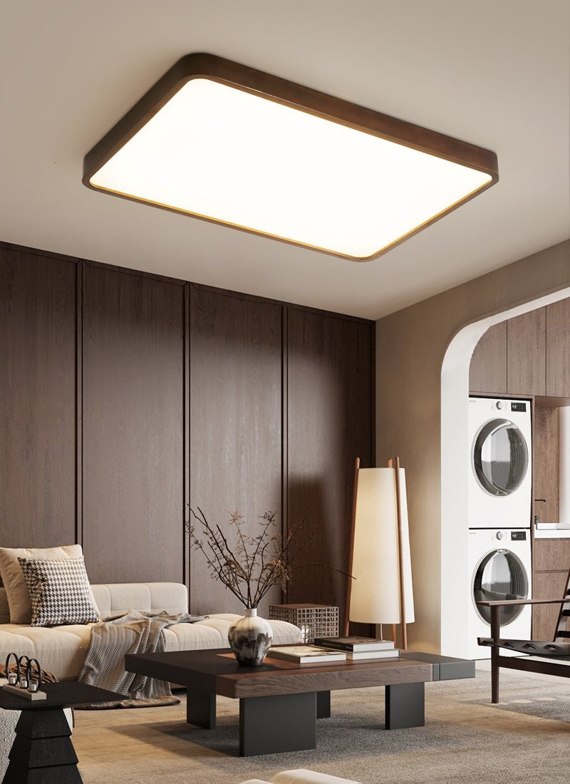 Rinirel Moderne minimalistisk rektangulær loftslampe i træ
