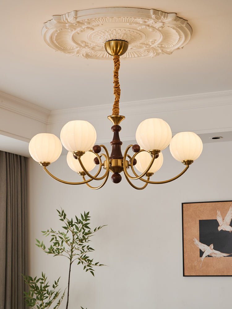 Omirara elegant traditionel vintage lysekrone i træ