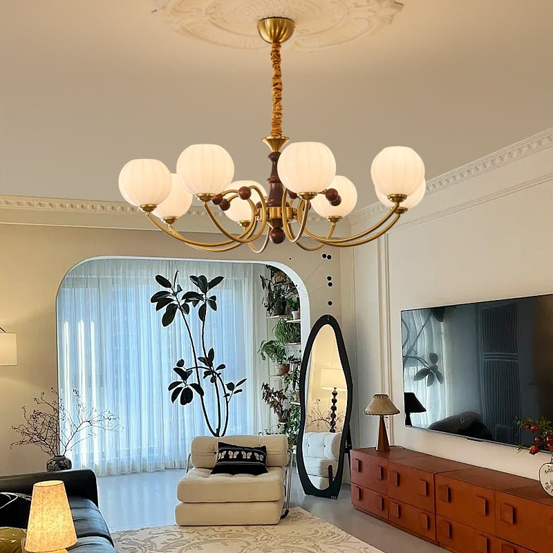 Omirara elegant traditionel vintage lysekrone i træ