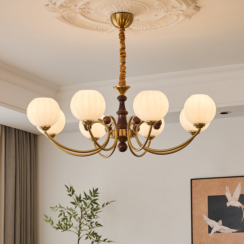 Omirara elegant traditionel vintage lysekrone i træ