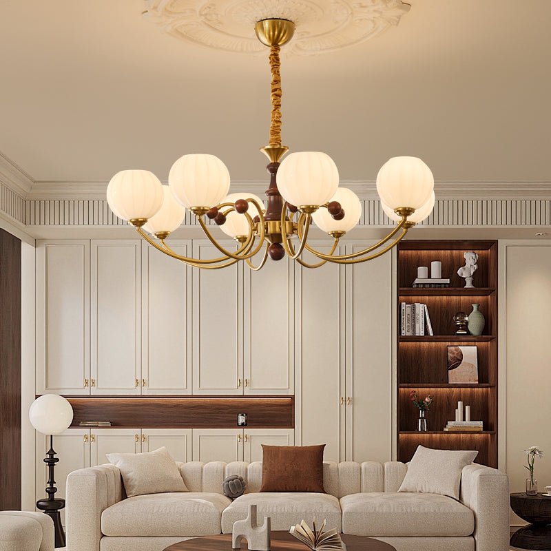 Omirara elegant traditionel vintage lysekrone i træ