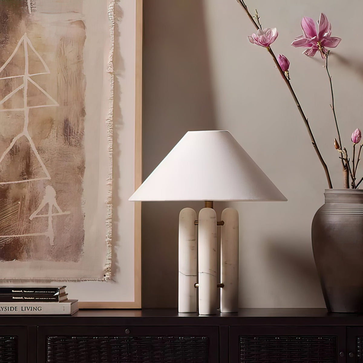 Trio moderne marmorbordlampe