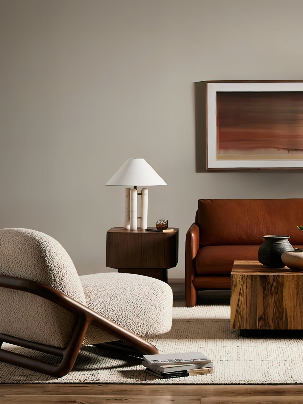 Trio moderne marmorbordlampe