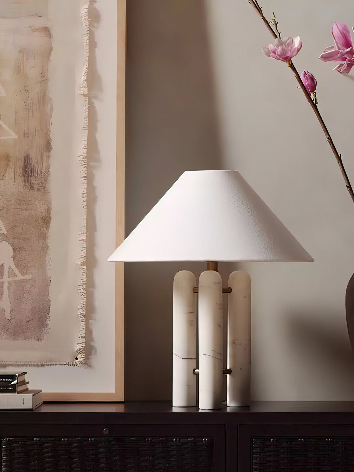 Trio moderne marmorbordlampe
