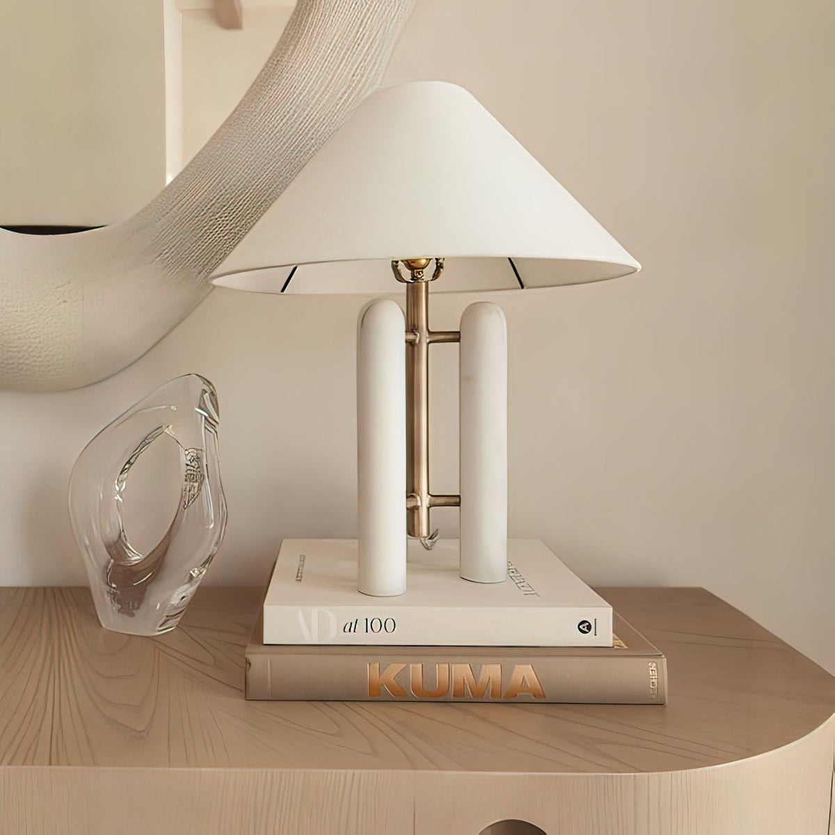 Trio moderne marmorbordlampe