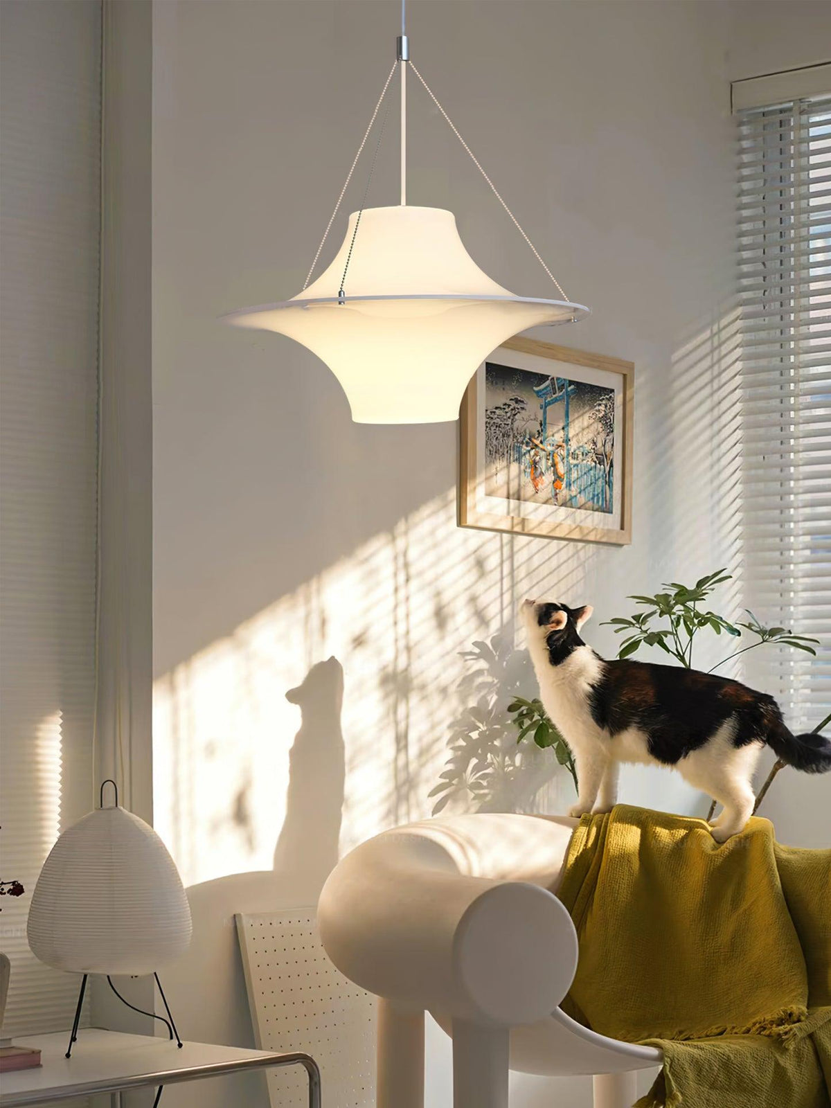 Candeeiro suspenso Dali em acrílico, em forma de OVNI, contemporâneo, para sala de estar