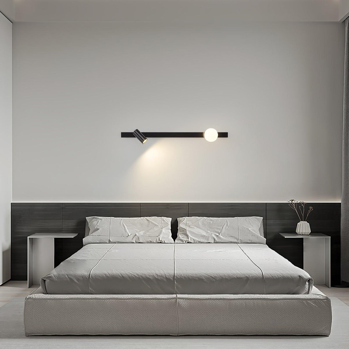 Candeeiro de parede Aloz minimalista em latão e vidro