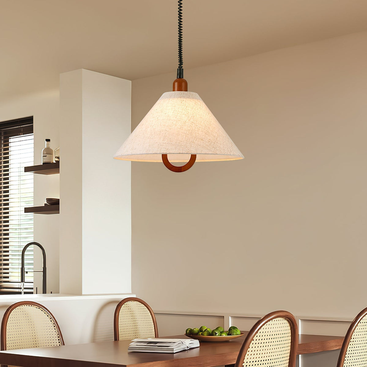 Candeeiro suspenso Alcaria Premium Nordic Art em tecido e madeira
