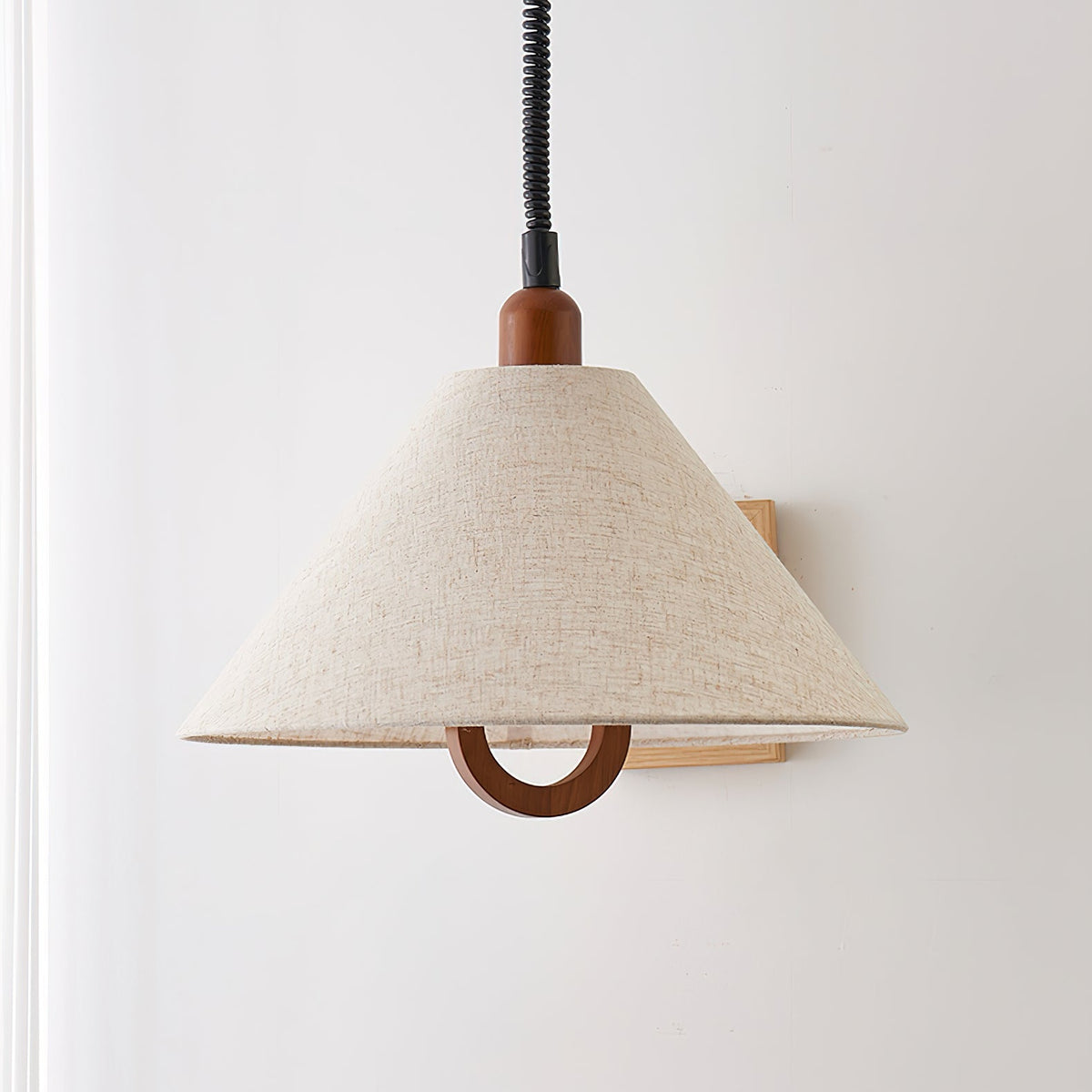 Candeeiro suspenso Alcaria Premium Nordic Art em tecido e madeira