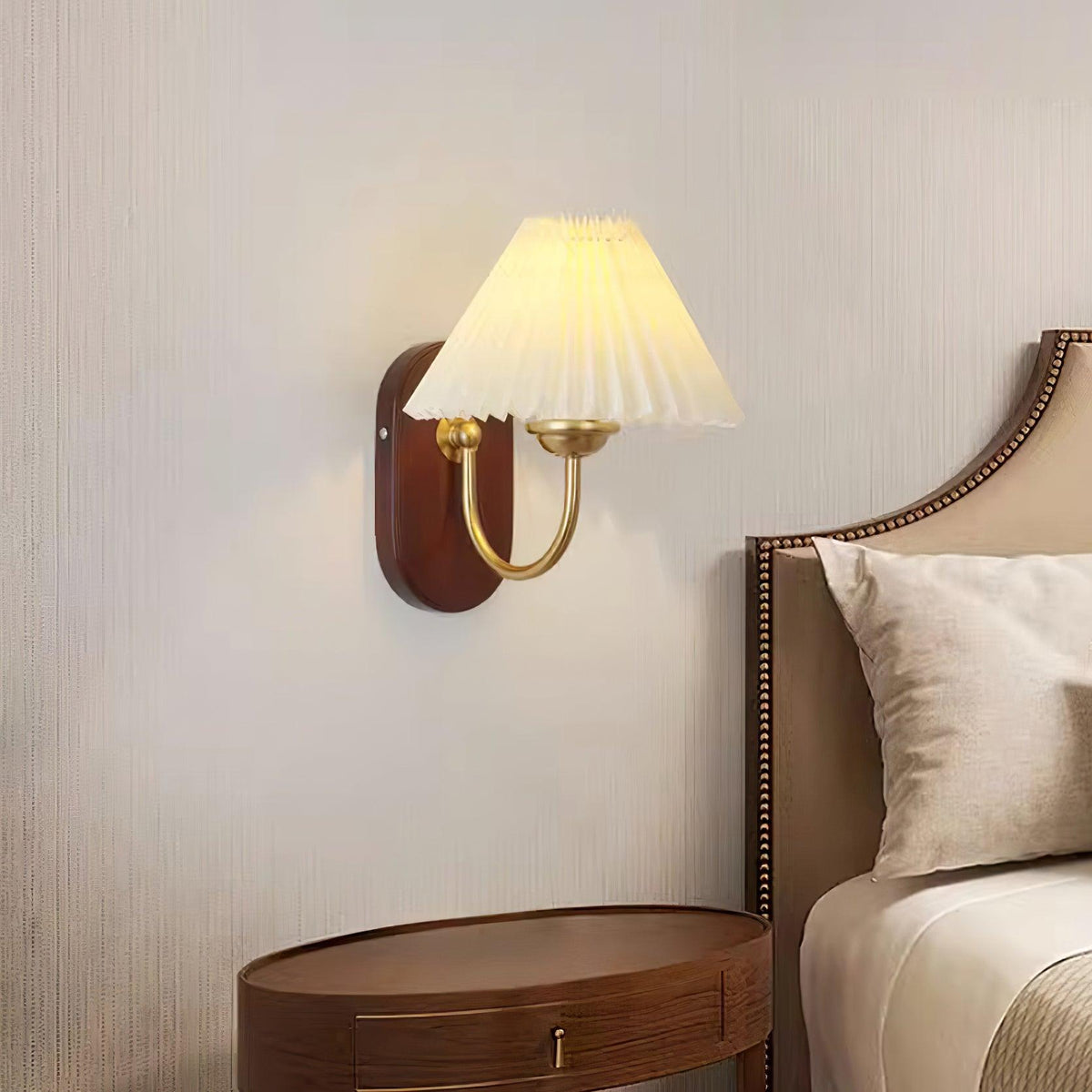 Candeeiro de parede com cúpula plissada vintage Teriiraine